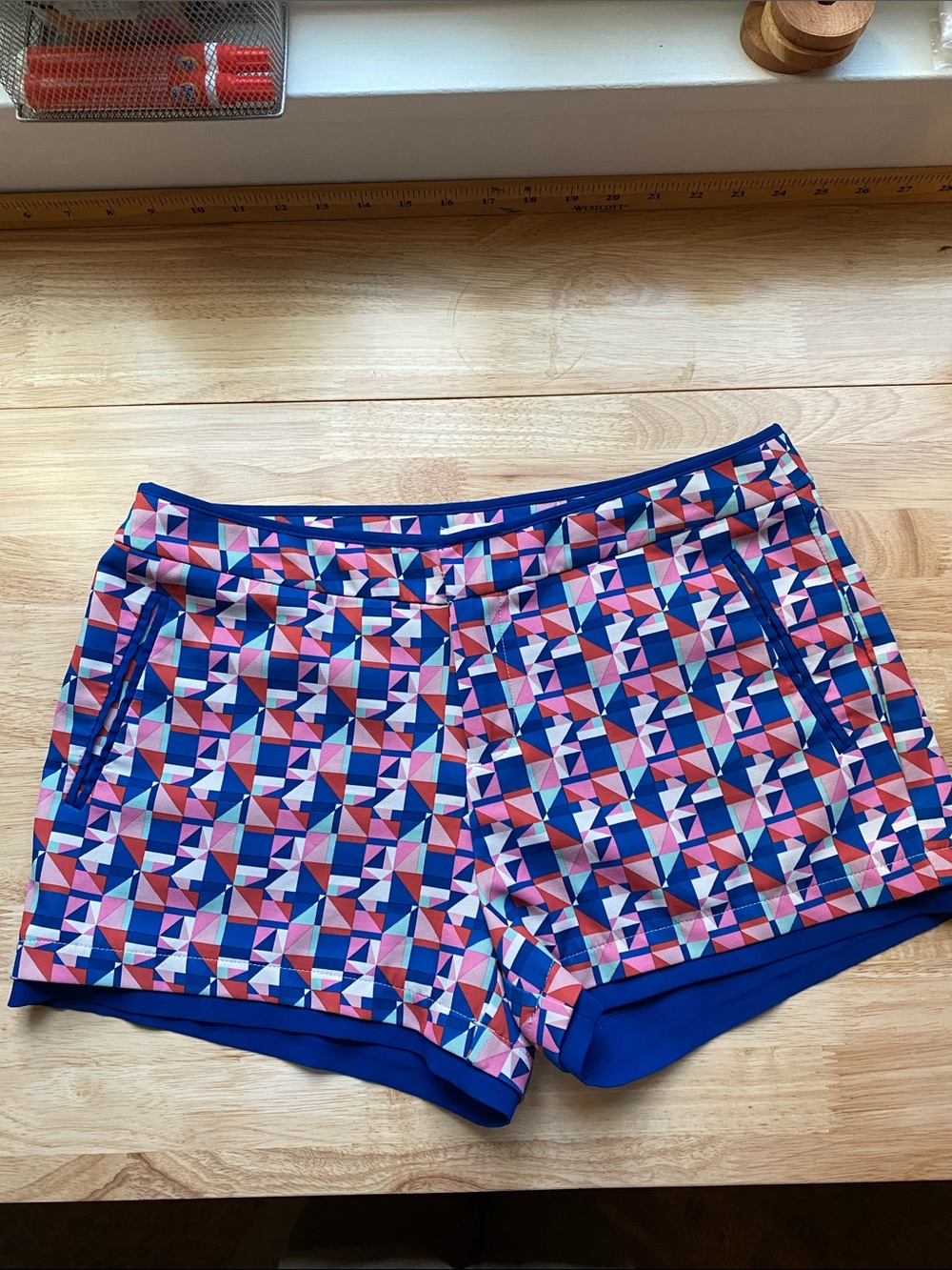 Etam Geometric Print Indie Sleaze Streetwear Low Rise Shorts.